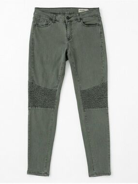 Pistola Moto inspired army green soft stretch skinny jeans women’s 28
